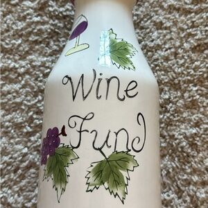 Decorative Wine Fund Jar with Grapes and Leaves